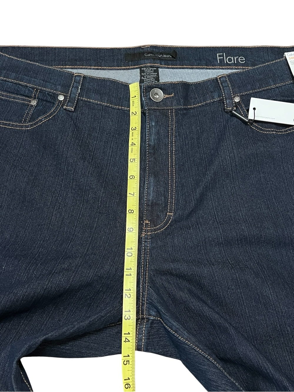 Calvin Klein 24W Flare Leg Jeans Straight Fit Coastal Cowgirl Beach Rodeo Ranch - Picture 7 of 11